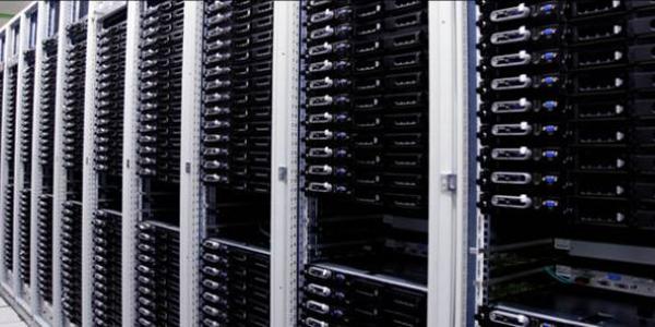 line of computer racks